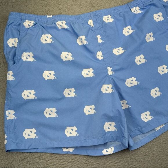 Columbia UNC Swim Trunks Mens 6X Blue Tar Heels Nylon Lined Beach Summer Casual - Picture 2 of 15